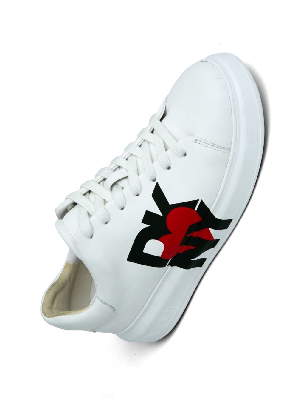 DKNY RUNWAY White Leather Logo Low-Top Sneakers size 8.5 MSRP $139